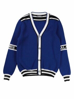 New BALMAIN Kids Blue Cardigan Sweater Sz 8